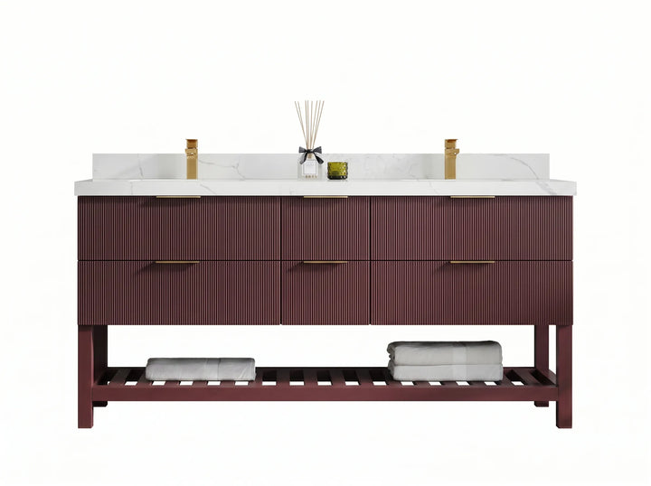 Catalina 72 in W x 22 in D Free Standing Reeded Double Sink Bathroom Vanity - photo 1