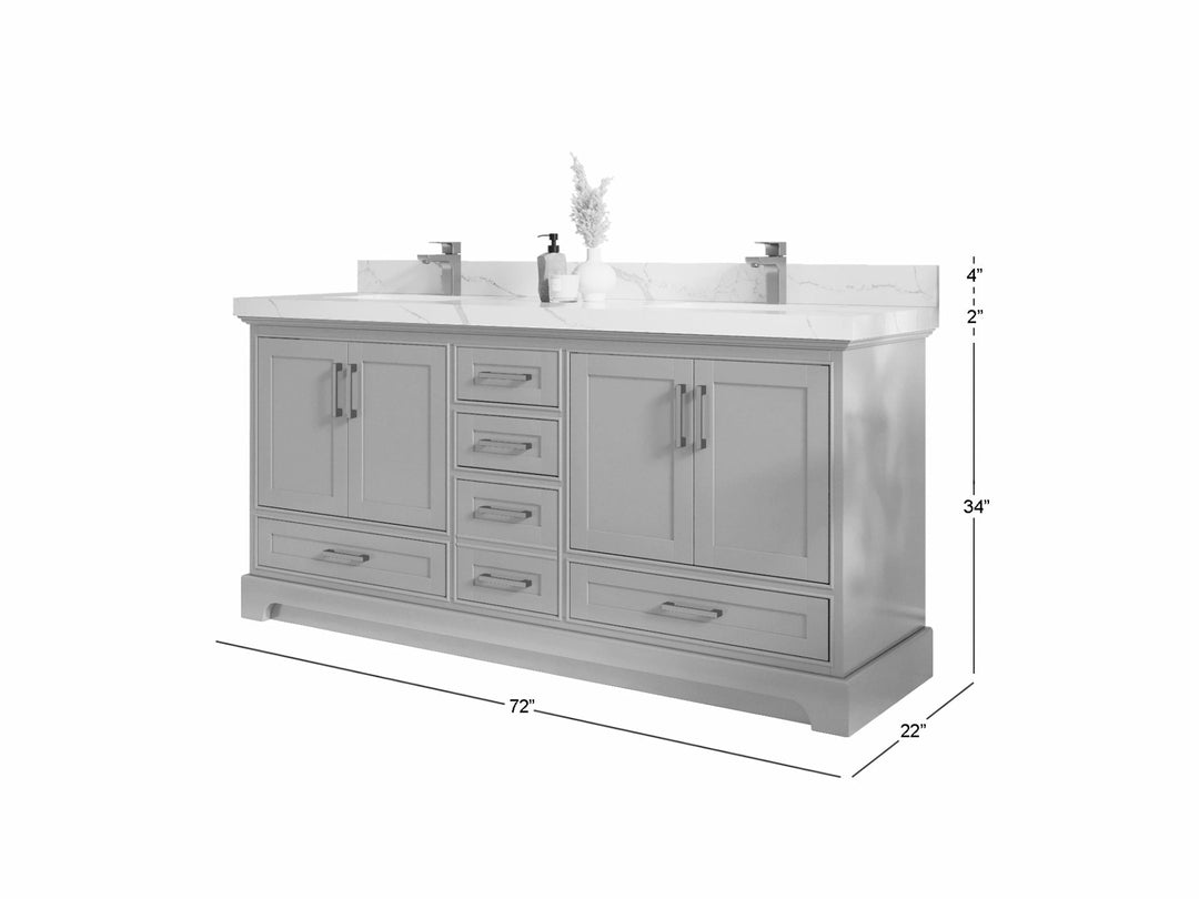 Boston Fenway 72 in. W x 22 in. D Double Sink Bathroom Vanity