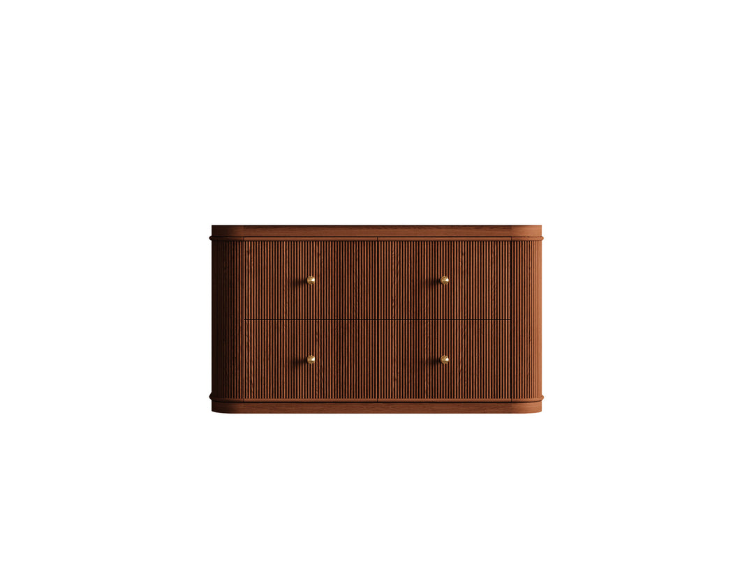 Hampton Floating Teak 36 in. W x 22 in. D Single Sink Bathroom Vanity with Countertop - Cabinet Only