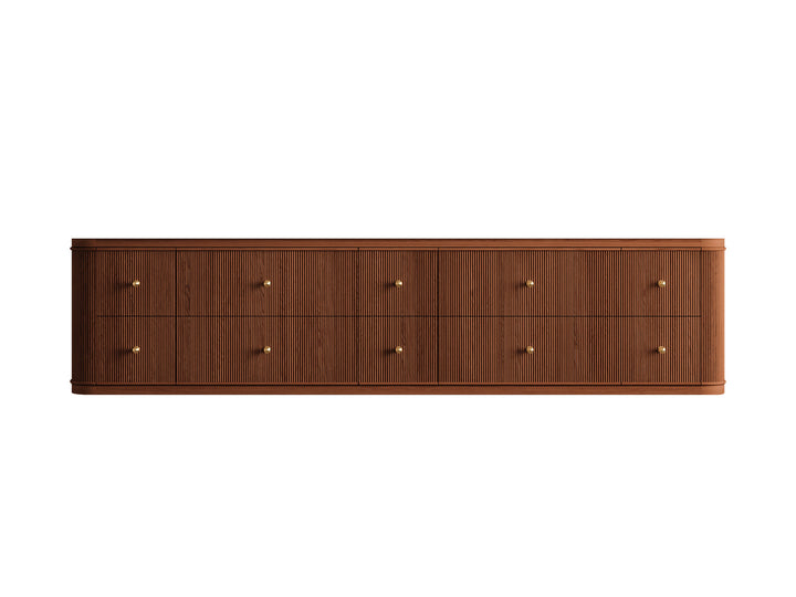 Hampton Floating Teak 84 in. W x 22 in. D Double Sink Bathroom Vanity (Dark Natural) - photo 6