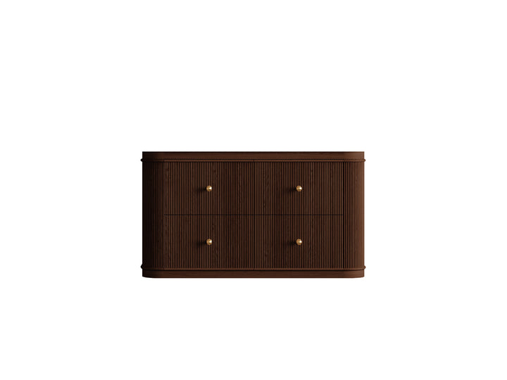 Hampton Floating Teak 36 in. W x 22 in. D Center Sink Bathroom Vanity (Dark Walnut) - photo 6