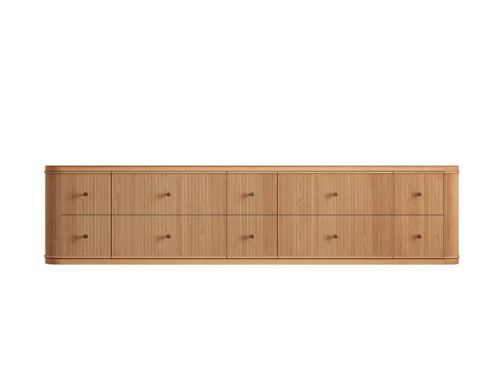 Hampton Floating White Oak 84 in. W x 22 in. D Double Sink Bathroom Vanity - photo 6