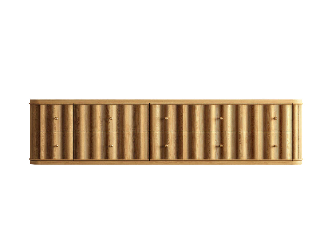 Hampton Floating Teak 84 in. W x 22 in. D Double Sink Bathroom Vanity (Light Natural)