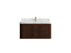 Hampton Floating Teak 42 in. W x 22 in. D Single Sink Bathroom Vanity - photo 8