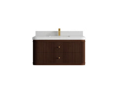 Hampton Floating Teak 42 in. W x 22 in. D Single Sink Bathroom Vanity - photo 10