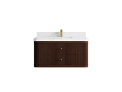 Hampton Floating Teak 42 in. W x 22 in. D Single Sink Bathroom Vanity - photo 20