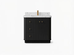 Houston 36 in. W x 22 in. D Free Standing Curved Edge Center Sink Bathroom Vanity - photo 1