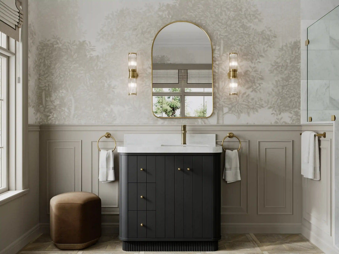 Houston 36 in. W x 22 in. D Free Standing Curved Edge Right Offset Sink Bathroom Vanity | 
              
                Black
                
                  
             - HOU_BLK_CARM_36R - photo №4