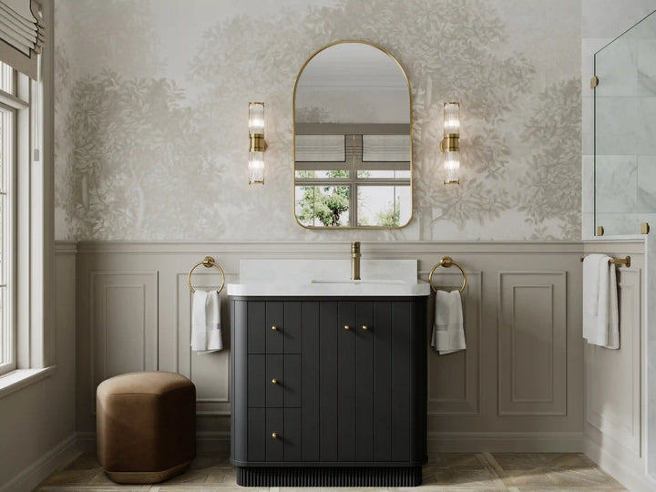 Houston 36 in. W x 22 in. D Free Standing Curved Edge Right Offset Sink Bathroom Vanity - photo 4