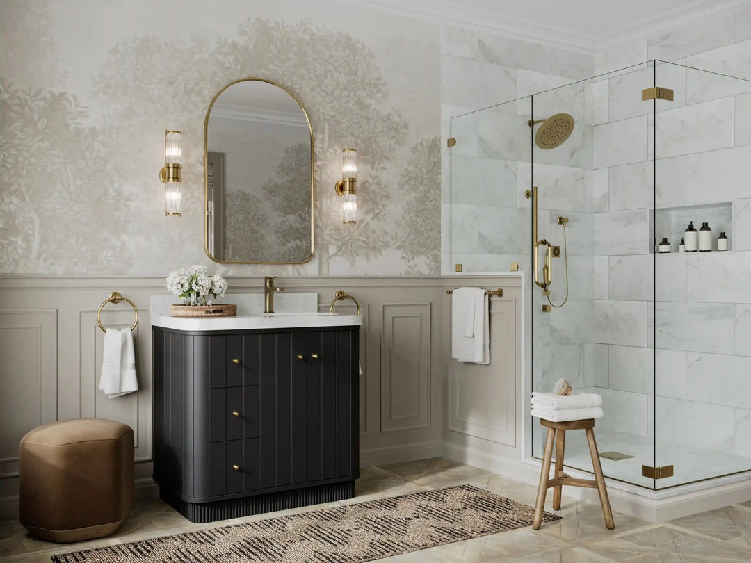 Houston 36 in. W x 22 in. D Free Standing Curved Edge Right Offset Sink Bathroom Vanity | 
              
                Black
                
                  
             - HOU_BLK_CARM_36R - photo №2