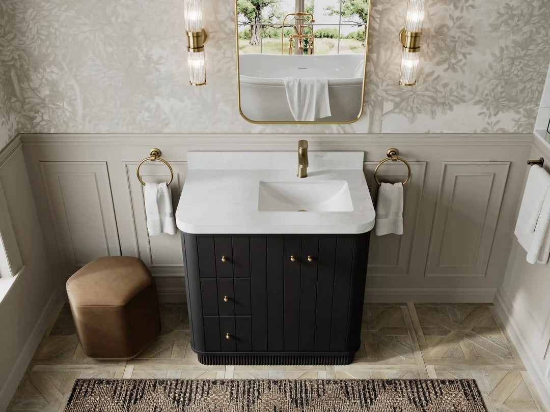 Houston 36 in. W x 22 in. D Free Standing Curved Edge Right Offset Sink Bathroom Vanity | 
              
                Black
                
                  
             - HOU_BLK_CARM_36R - photo №6