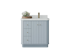 Houston 36 in. W x 22 in. D Free Standing Curved Edge Right Offset Sink Bathroom Vanity - photo 1