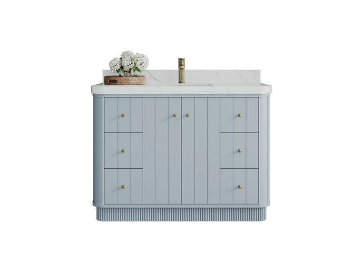 Houston 48 in. W x 22 in. D Free Standing Curved Edge Single Sink Bathroom Vanity - photo 1