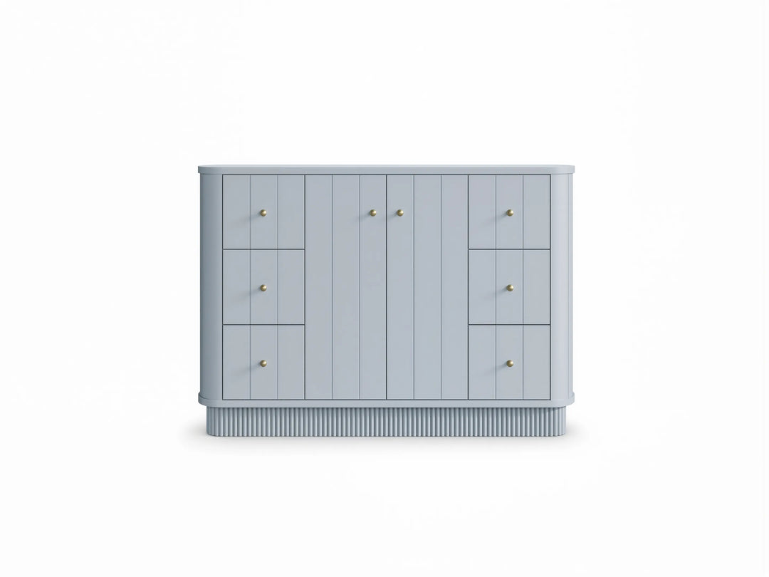 Houston 48 in. W x 22 in. D Free Standing Curved Edge Single Sink Bathroom Vanity | 
              
                Blue Heather
                
                  
             - HOU_BLU_CARM_48S - photo №16