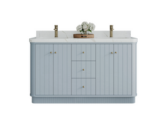 Houston 60 in. W x 22 in. D Free Standing Curved Edge Double Sink Bathroom Vanity - photo 1