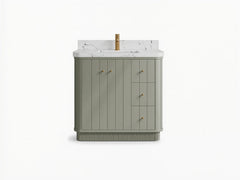 Houston 36 in. W x 22 in. D Free Standing Curved Edge Center Sink Bathroom Vanity - photo 1