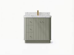 Houston 36 in. W x 22 in. D Free Standing Curved Edge Center Sink Bathroom Vanity - photo 1