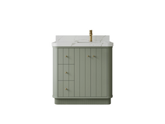 Houston 36 in. W x 22 in. D Free Standing Curved Edge Right Offset Sink Bathroom Vanity - photo 1