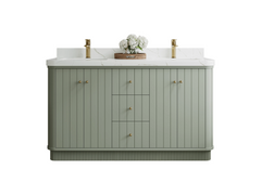 Houston 60 in. W x 22 in. D Free Standing Curved Edge Double Sink Bathroom Vanity - photo 1