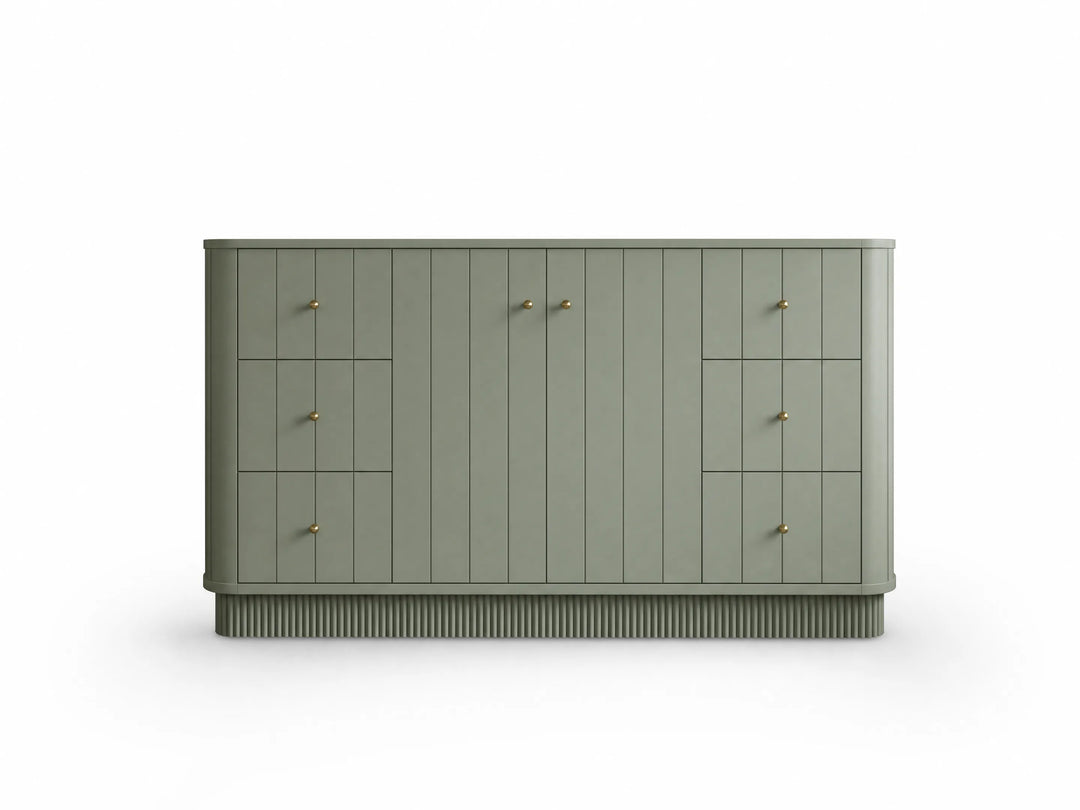 Houston 60 in. W x 22 in. D Free Standing Curved Edge Single Sink Bathroom Vanity | 
              
                Evergreen
                
                  
             - HOU_EGN_CARM_60S - photo №17