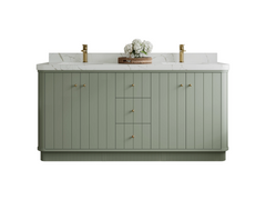 Houston 72 in. W x 22 in. D Free Standing Curved Edge Double Sink Bathroom Vanity - photo 1