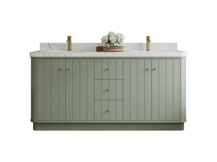 Houston 72 in. W x 22 in. D Free Standing Curved Edge Double Sink Bathroom Vanity - photo 1