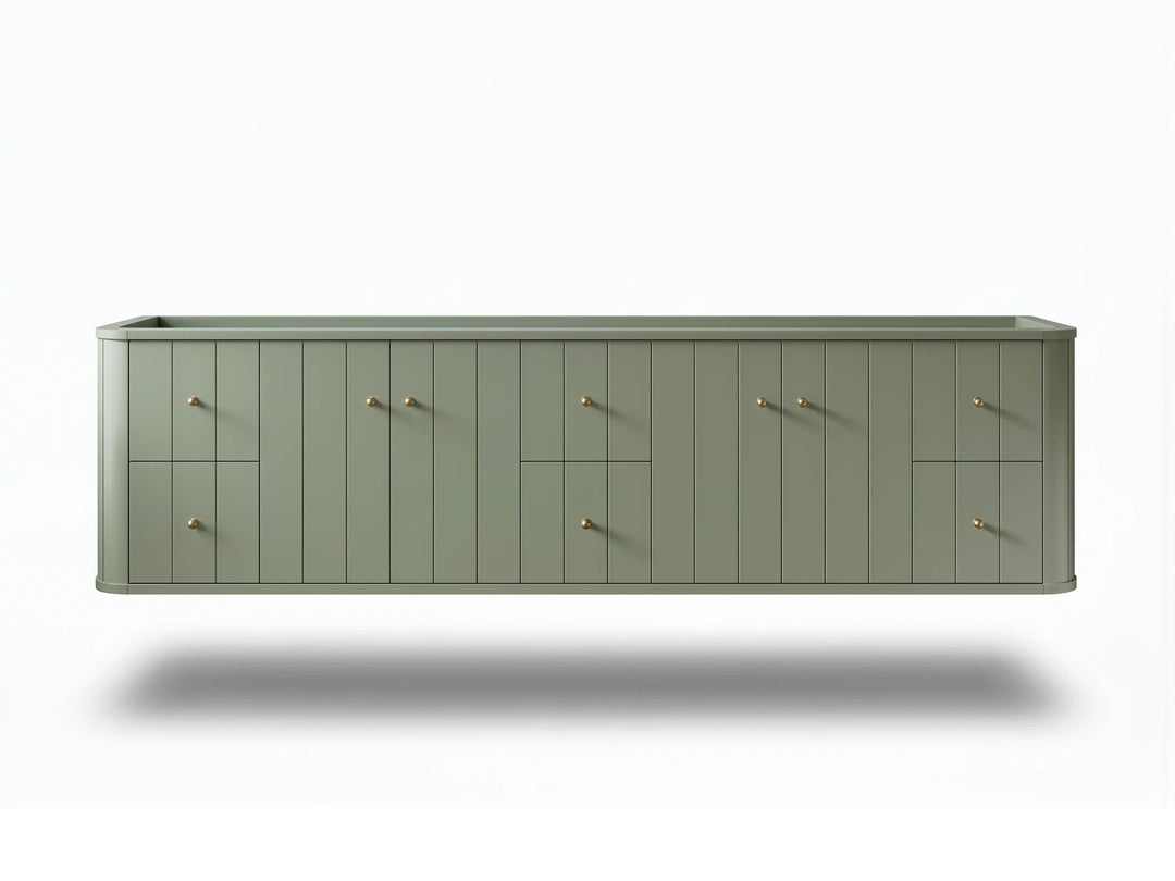 Houston Floating 84 in. W x 22 in. D Double Sink Bathroom Vanity | 
              
                Evergreen
                
                  
             - HOU-FLT-CAB-EGN-83 - photo №15
