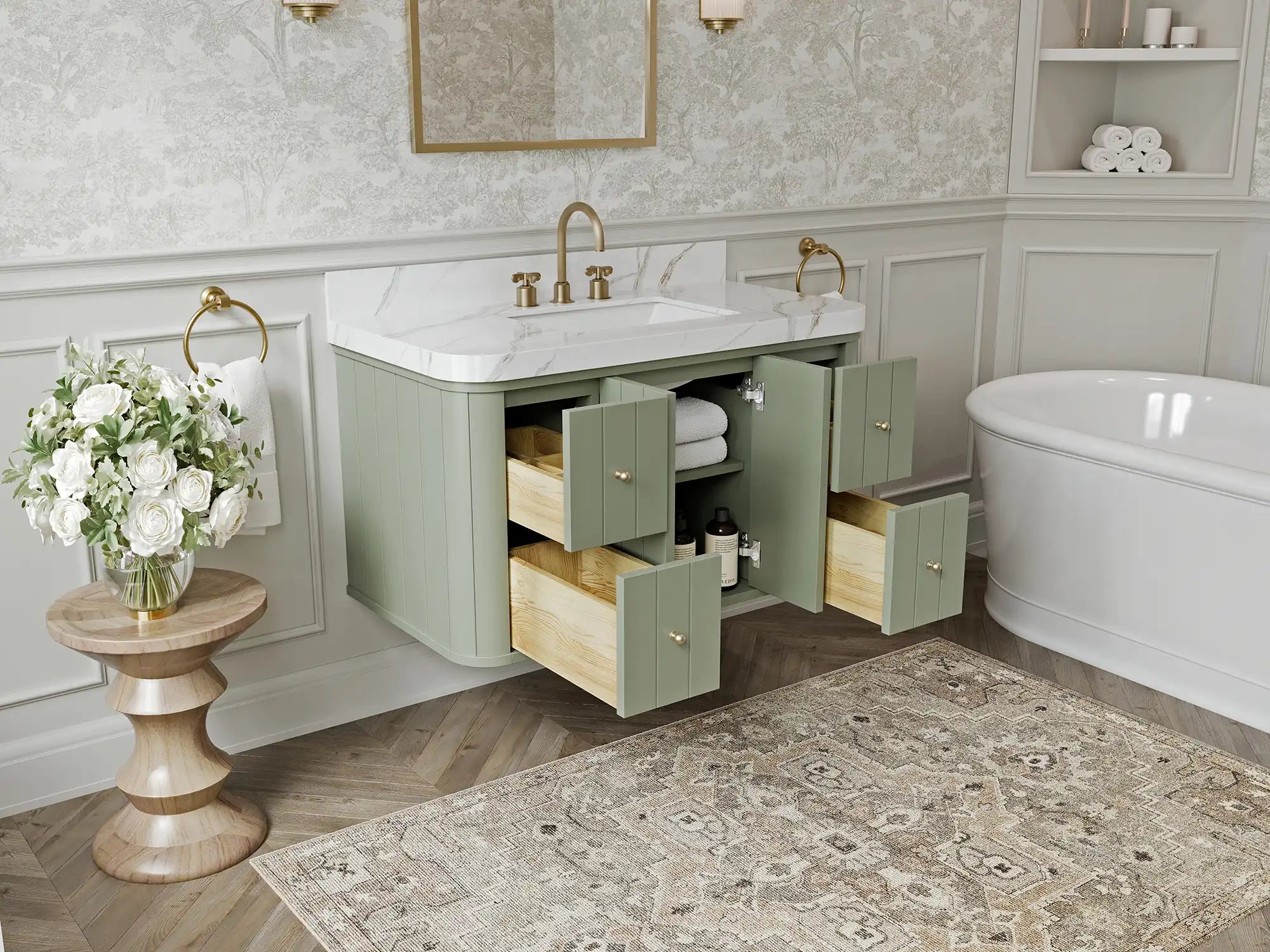 Houston Floating 42 in. W x 22 in. D Single Sink Bathroom Vanity