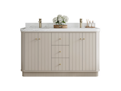 Houston 60 in. W x 22 in. D Free Standing Curved Edge Double Sink Bathroom Vanity - photo 1