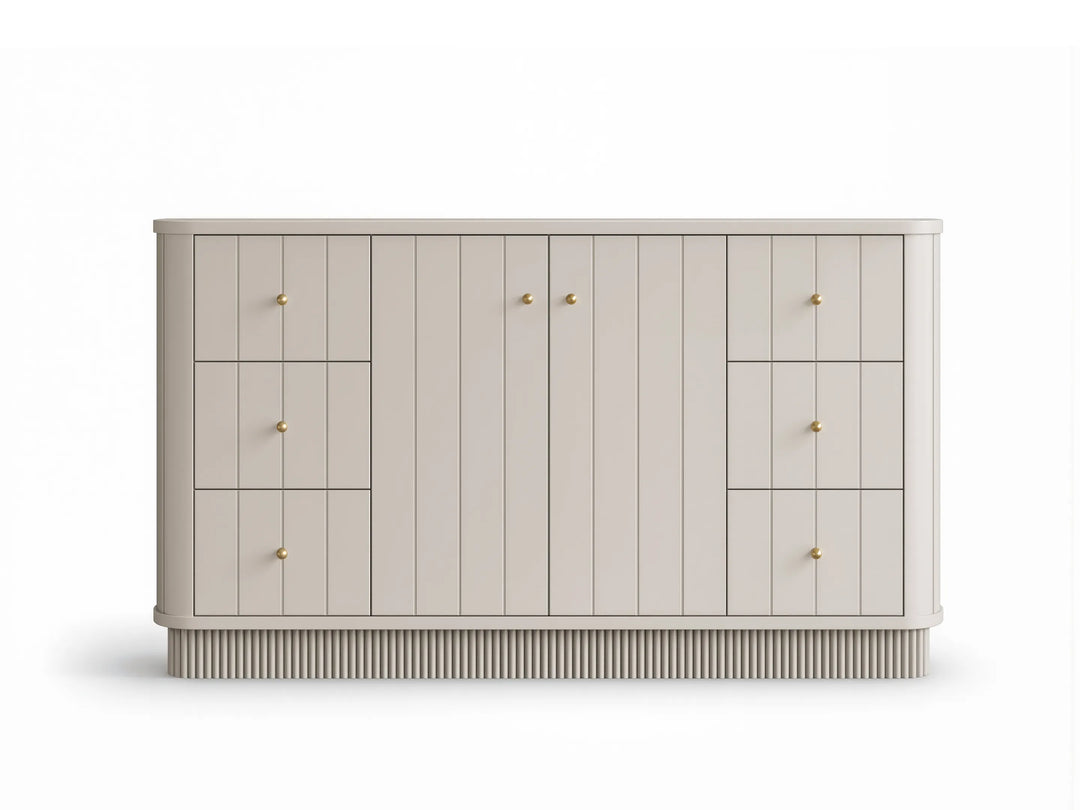Houston 60 in. W x 22 in. D Free Standing Curved Edge Single Sink Bathroom Vanity | 
              
                Fine Grain Linen Beige
                
                  
             - HOU_FNG_CARM_60S - photo №18
