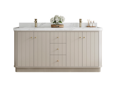Houston 72 in. W x 22 in. D Free Standing Curved Edge Double Sink Bathroom Vanity - photo 1