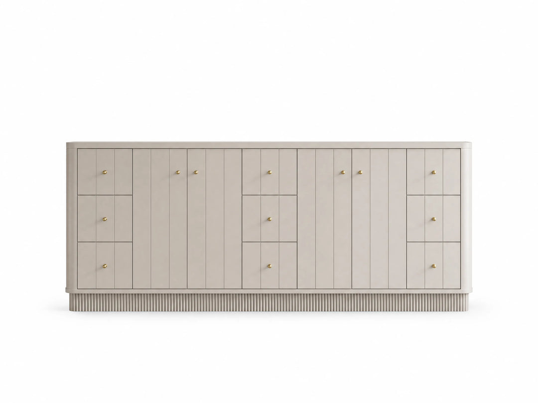 Houston 84 in. W x 22 in. D Free Standing Curved Edge Double Sink Bathroom Vanity | 
              
                Fine Grain Linen Beige
                
                  
             - HOU_FNG_CARM_84D - photo №19