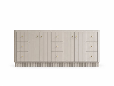 Houston 84 in. W x 22 in. D Free Standing Curved Edge Double Sink Bathroom Vanity
