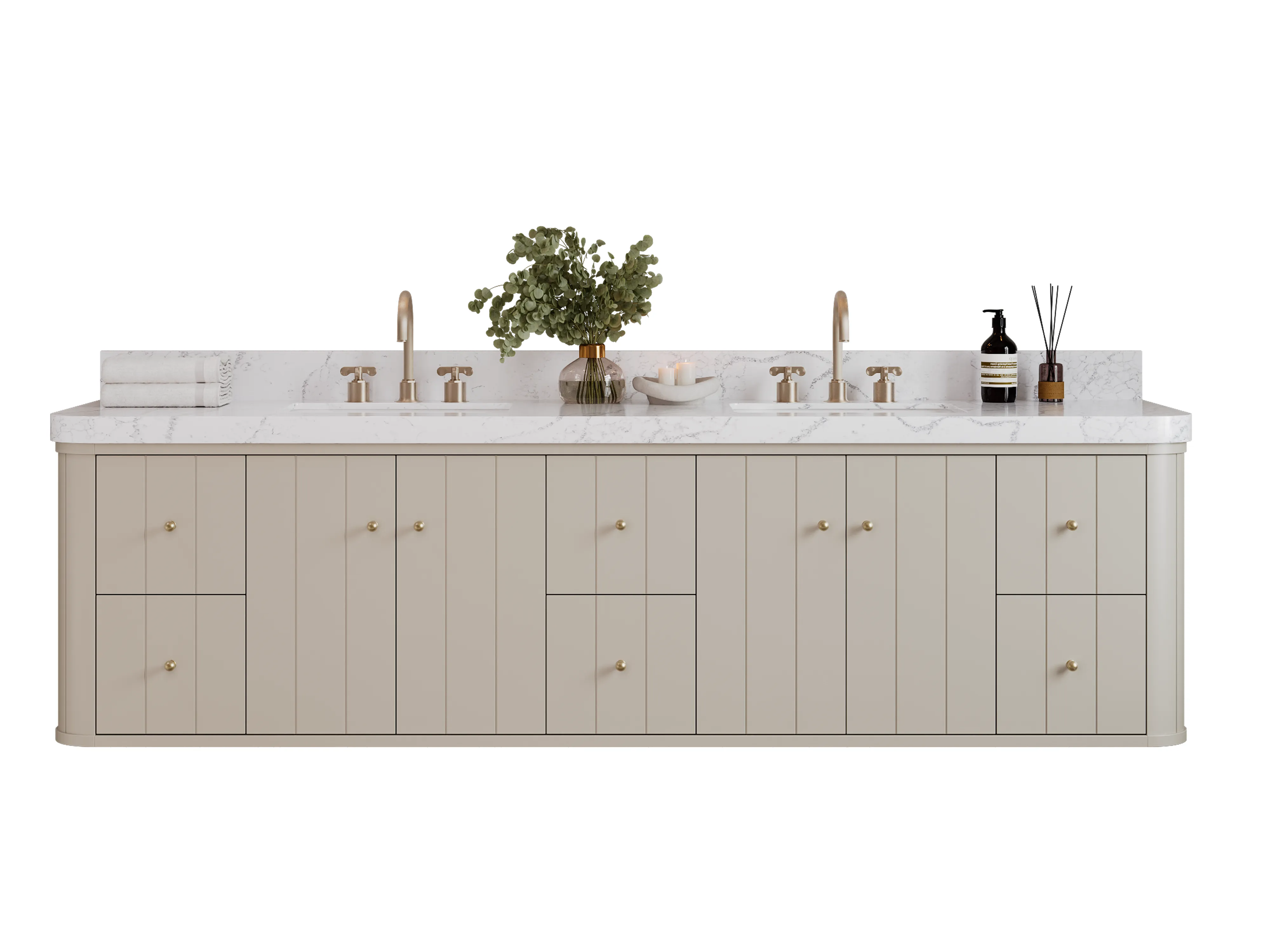 Houston Floating 84 in. W x 22 in. D Double Sink Bathroom Vanity