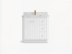 Houston 36 in. W x 22 in. D Free Standing Curved Edge Center Sink Bathroom Vanity - photo 1