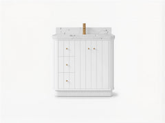 Houston 36 in. W x 22 in. D Free Standing Curved Edge Center Sink Bathroom Vanity - photo 1