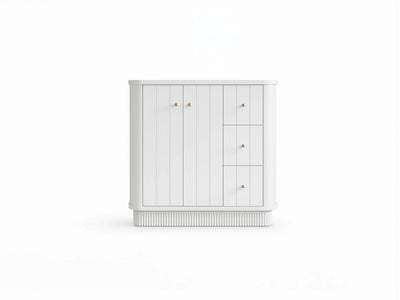 Houston 36 in. W x 22 in. D Free Standing Curved Edge Left Offset Sink Bathroom Vanity