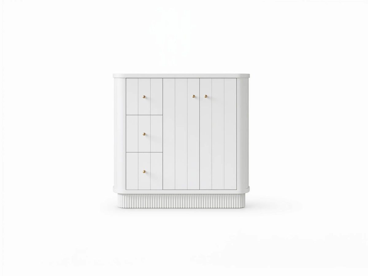 Houston 36 in. W x 22 in. D Free Standing Curved Edge Center Sink Bathroom Vanity
