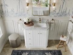 Houston 36 in. W x 22 in. D Free Standing Curved Edge Right Offset Sink Bathroom Vanity - photo 6