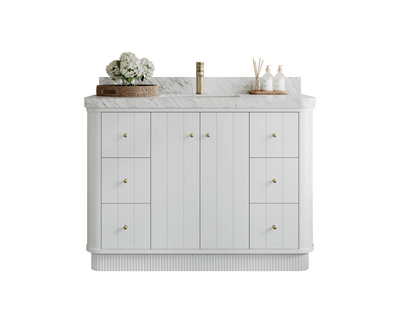Houston 48 in. W x 22 in. D Free Standing Curved Edge Single Sink Bathroom Vanity