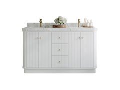 Houston 60 in. W x 22 in. D Free Standing Curved Edge Double Sink Bathroom Vanity - photo 1