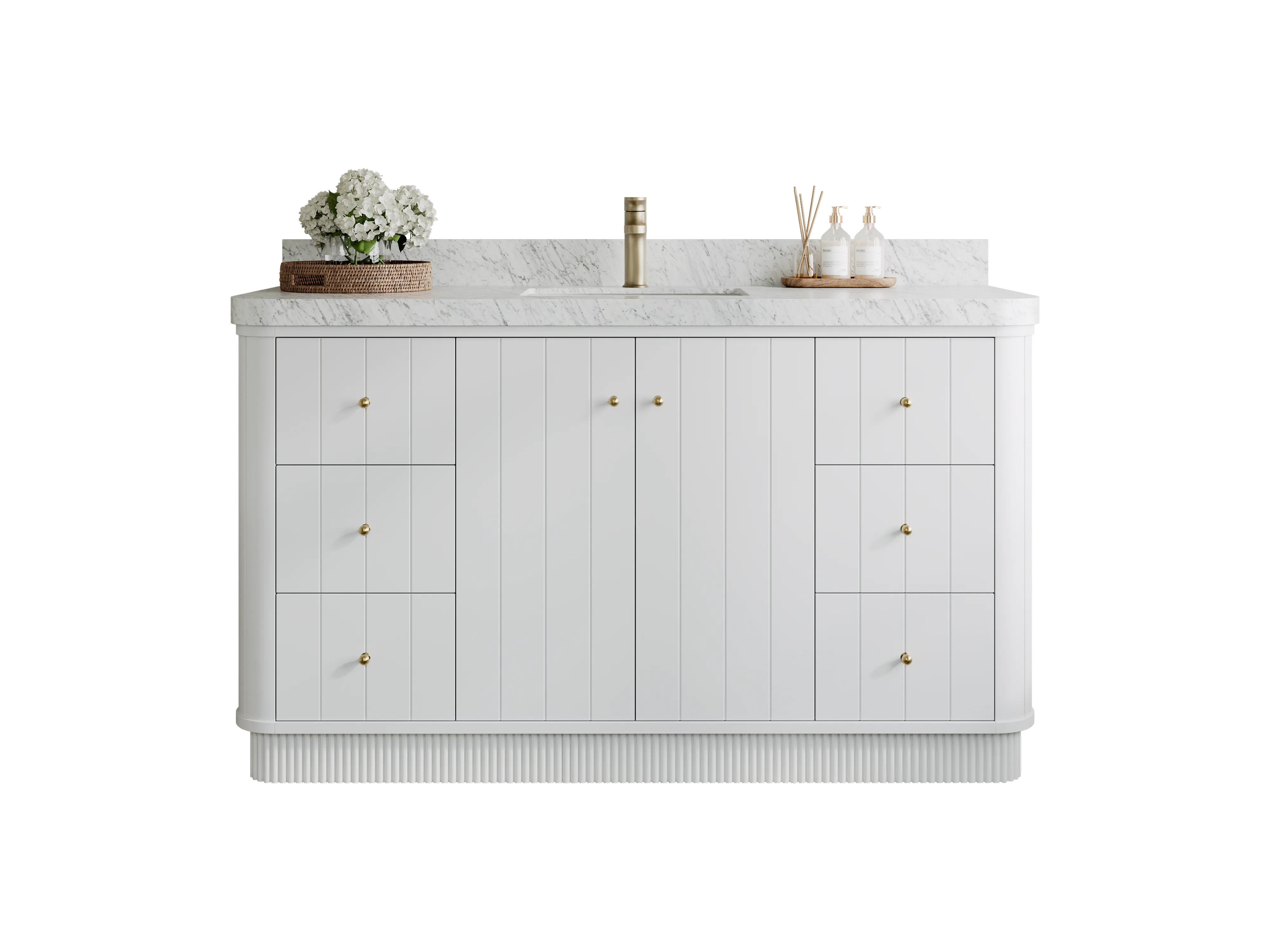 Houston 60 in. W x 22 in. D Free Standing Curved Edge Single Sink Bathroom Vanity