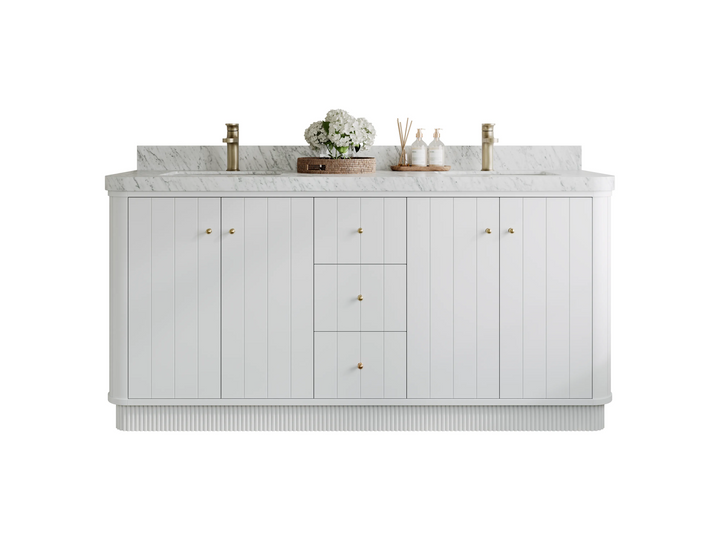 Houston 72 in. W x 22 in. D Free Standing Curved Edge Double Sink Bathroom Vanity - photo 1