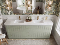 Houston 84 in. W x 22 in. D Free Standing Curved Edge Double Sink Bathroom Vanity - photo 7