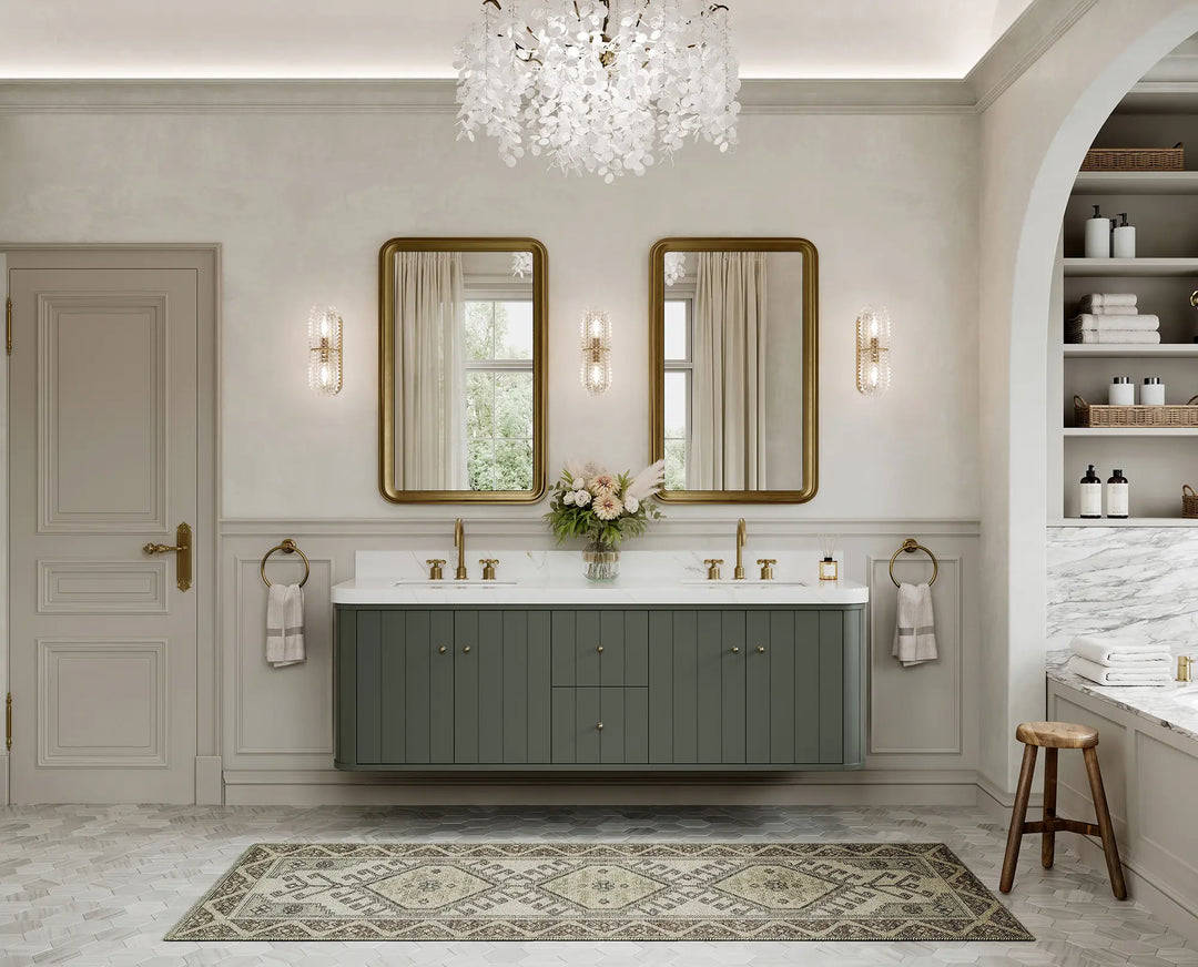 Houston Floating 72 in. W x 22 in. D Double Sink Bathroom Vanity | 
              
                Pewter Green
                
                  
             - HOU-FLT-CAB-PGN-71D - photo №5