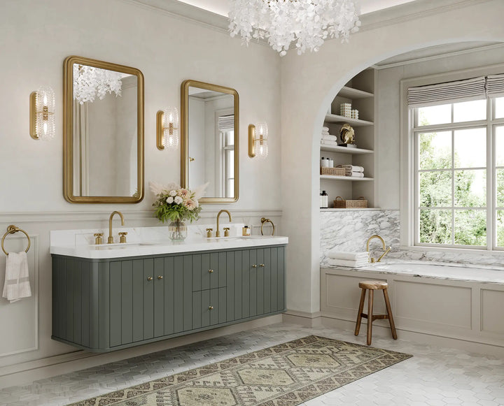 Houston Floating 72 in. W x 22 in. D Double Sink Bathroom Vanity - photo 2