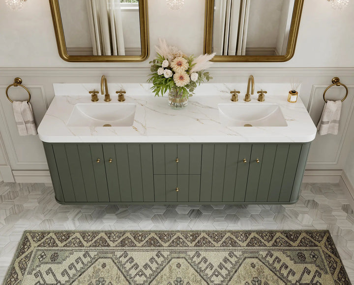 Houston Floating 72 in. W x 22 in. D Double Sink Bathroom Vanity - photo 4