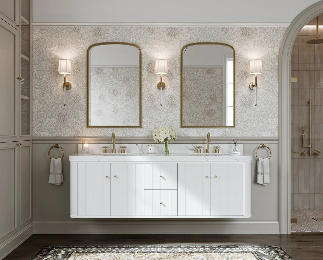 Houston Floating 72 in. W x 22 in. D Double Sink Bathroom Vanity | 
              
                White
                
                  
             - HOU-FLT-CAB-WH-71D - photo №5