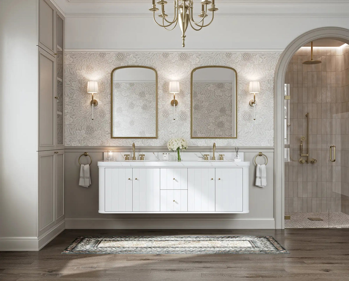 Houston Floating 72 in. W x 22 in. D Double Sink Bathroom Vanity