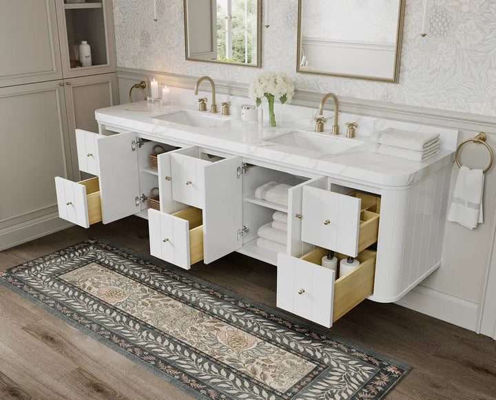 Houston Floating 84 in. W x 22 in. D Double Sink Bathroom Vanity - photo 3